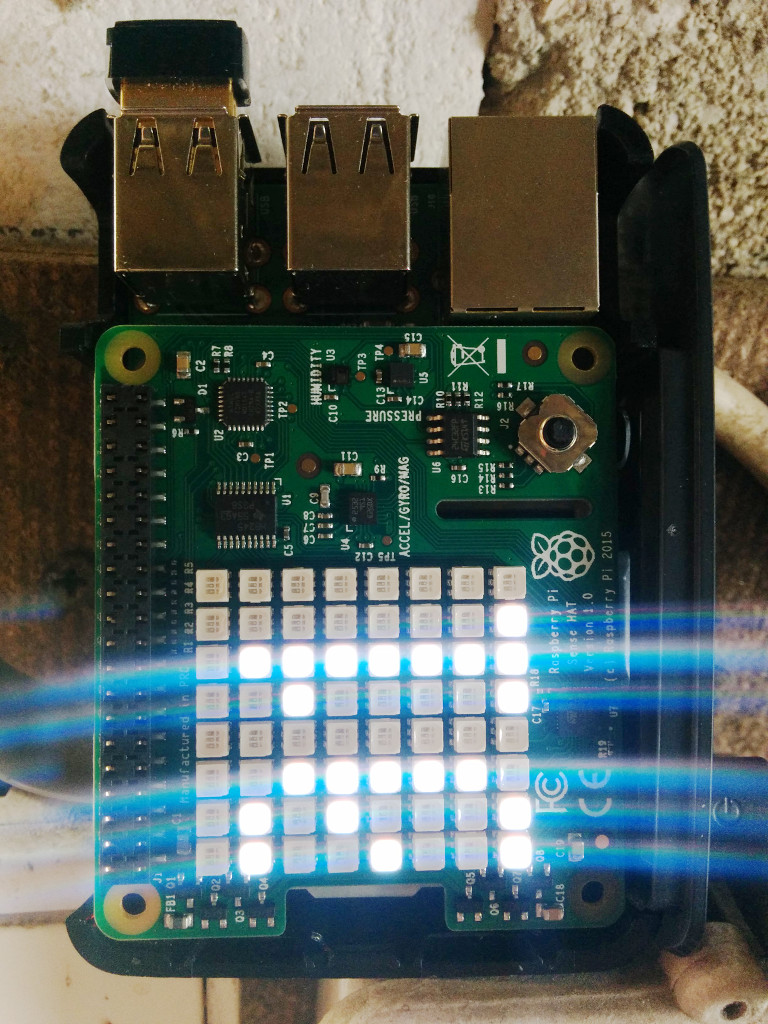 MetPi running — Sense Hat LED display