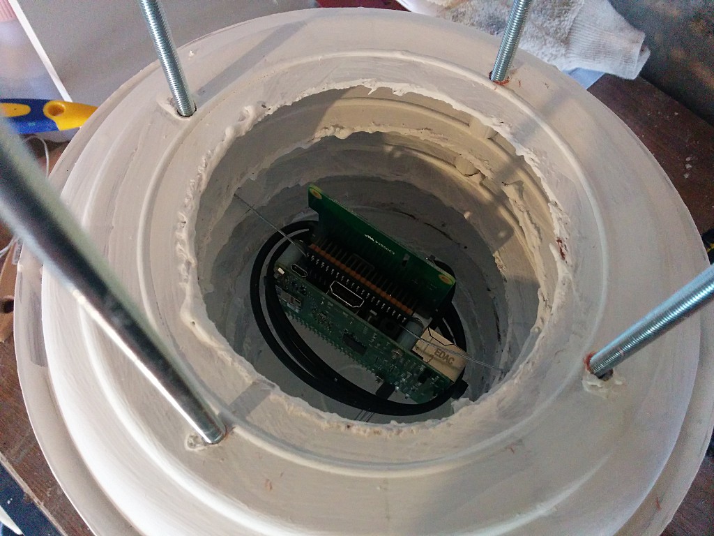 Pi mounted inside the housing